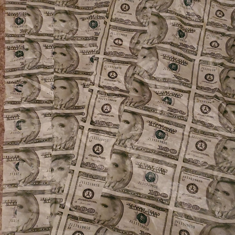 5 sheets blood money tissue paper